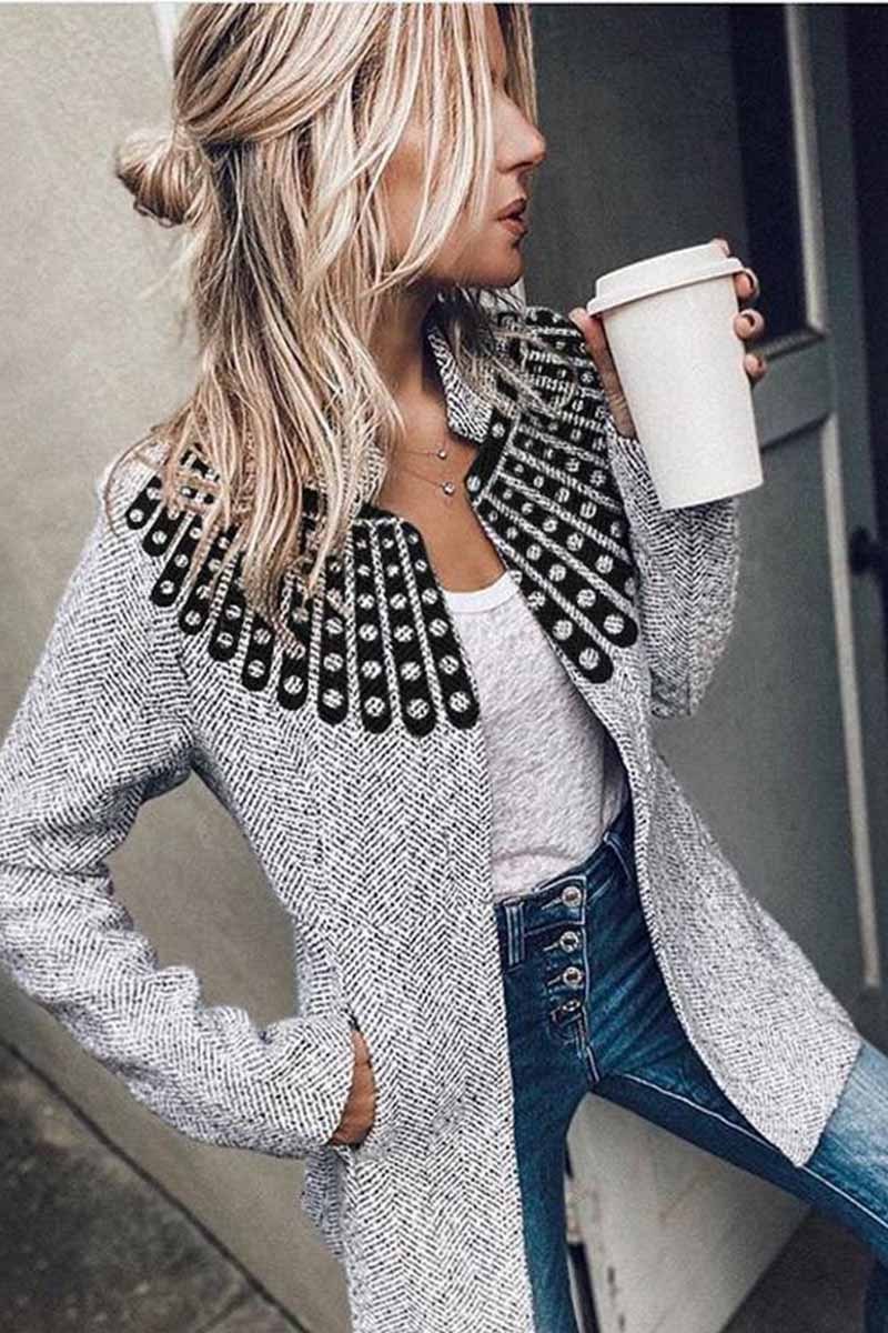 Florcoo Retro Pocketed Heather Grey Coat(4 Colors)