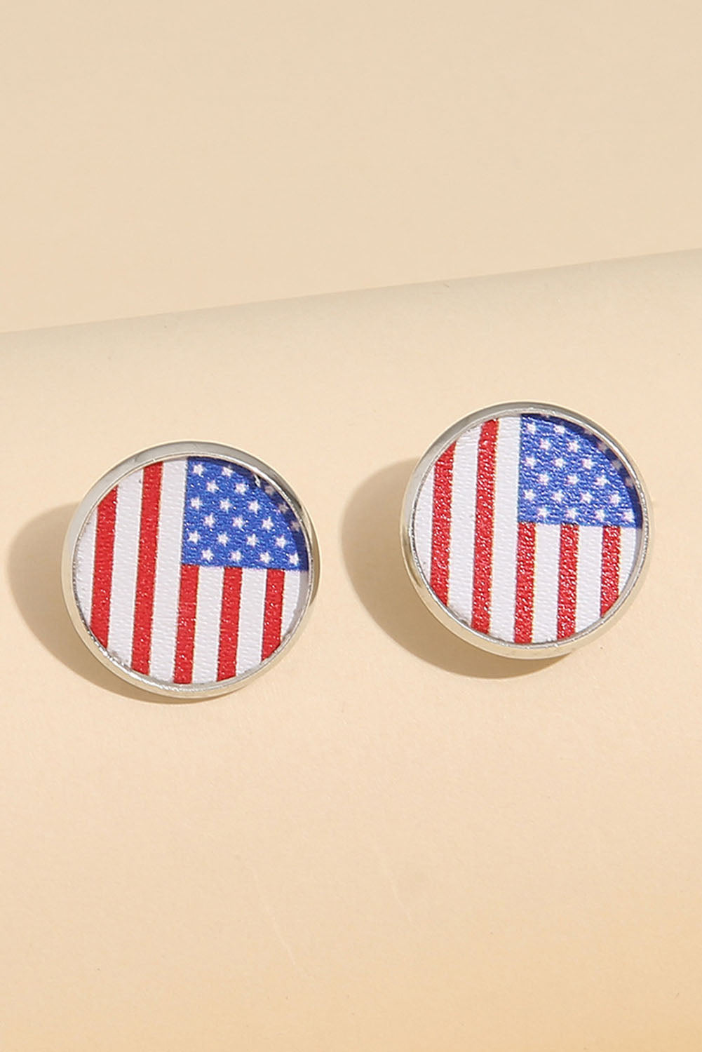 Round Flag Stud Earrings