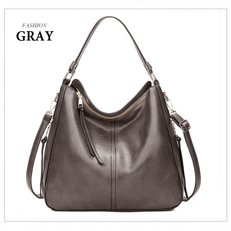 Women's Elegant Soft Leather Handbag Large Capacity Shoulder Bag