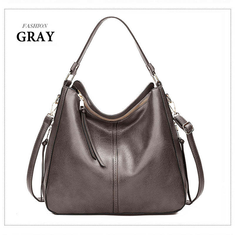 Women's Elegant Soft Leather Handbag Large Capacity Shoulder Bag