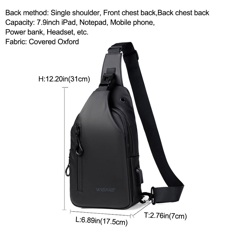Casual Multifunctional Oxford Cloth Men's Chest Bag