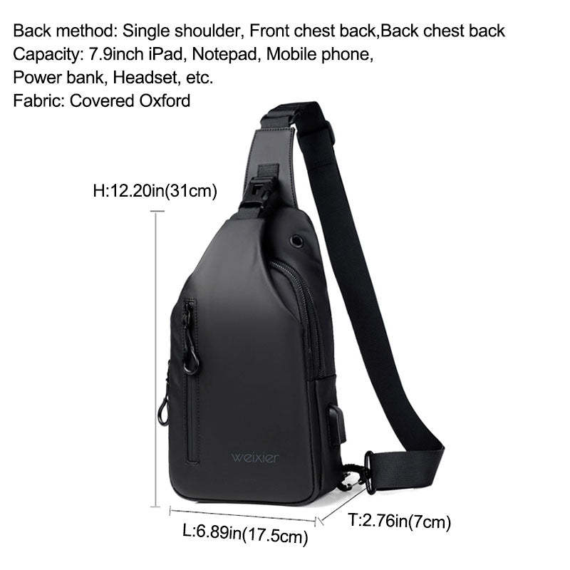 Casual Multifunctional Oxford Cloth Men's Chest Bag