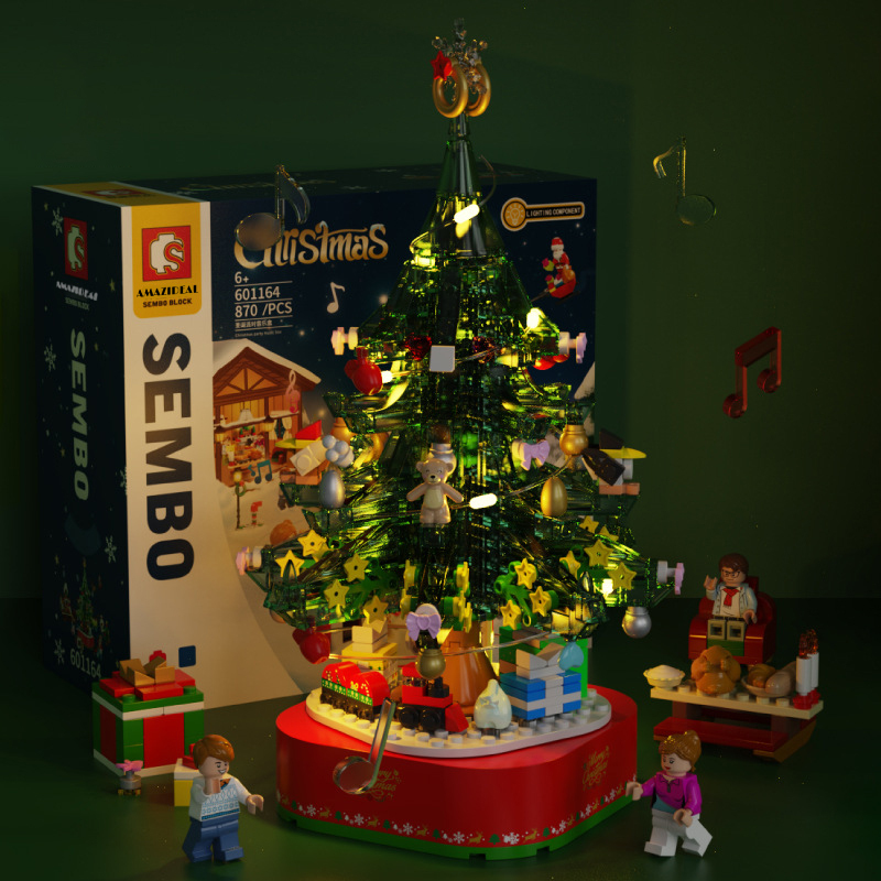 Christmas Pre-Sale 49% OFF-DIY Building Blocks Christmas Tree Music Box (870 pieces)