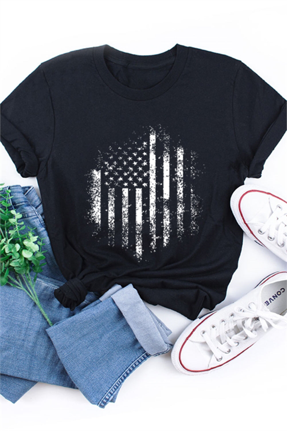 Vintage Bleached USA Flag T Shirt