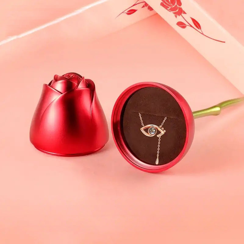 Eternal Rose Heart Necklace Gift Box