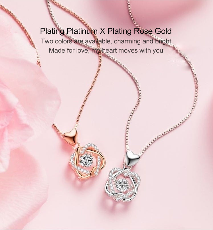 Eternal Rose Heart Necklace Gift Box