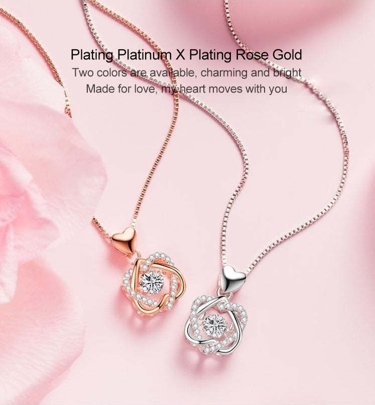 Eternal Rose Heart Necklace Gift Box