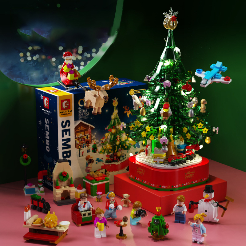 Christmas Pre-Sale 49% OFF-DIY Building Blocks Christmas Tree Music Box (870 pieces)