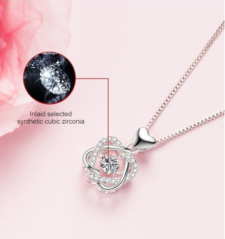 Eternal Rose Heart Necklace Gift Box