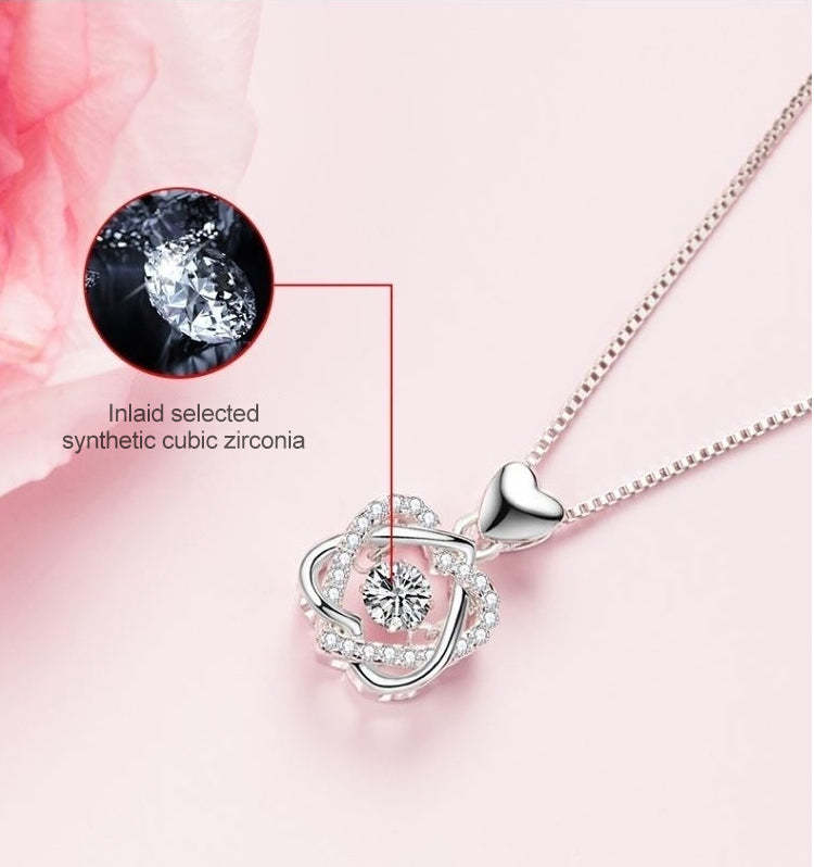Eternal Rose Heart Necklace Gift Box