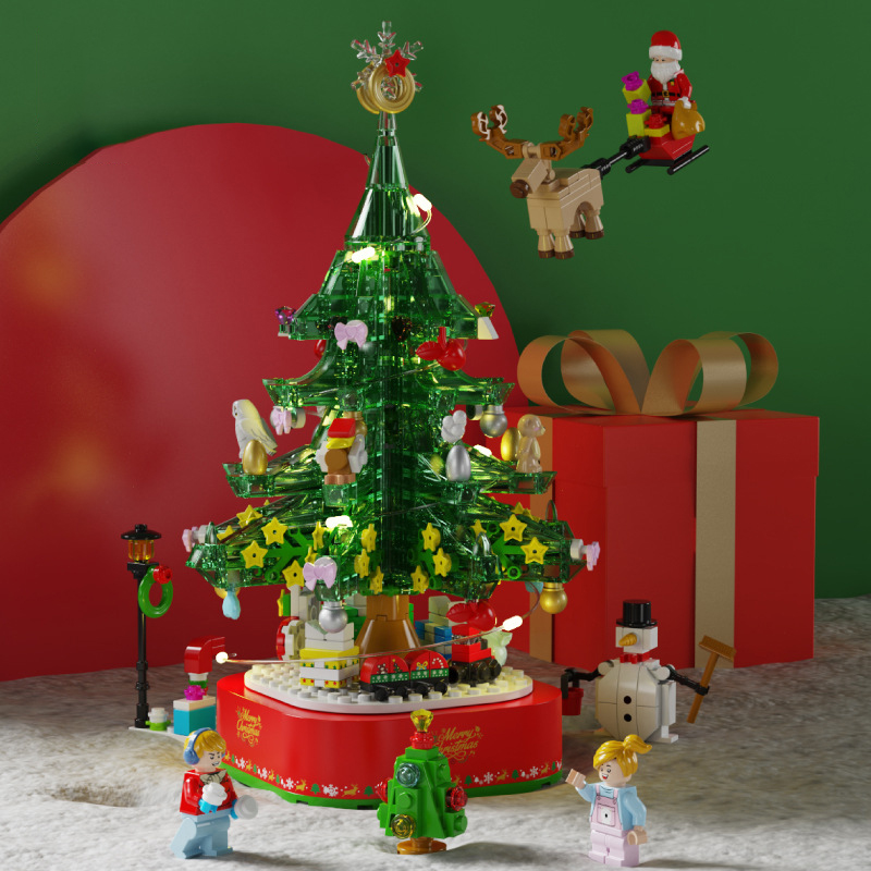 Christmas Pre-Sale 49% OFF-DIY Building Blocks Christmas Tree Music Box (870 pieces)