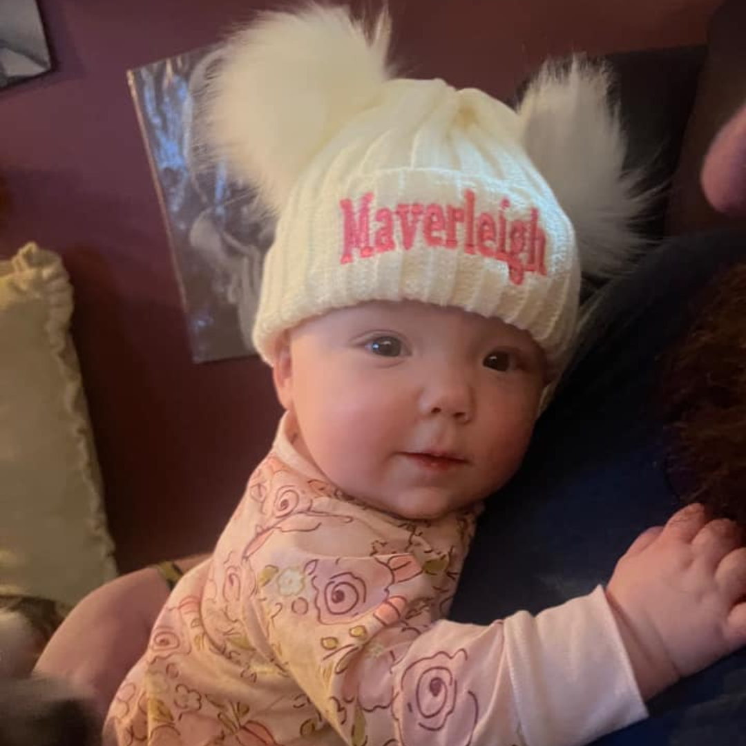 Personalized Embroidery Kid Pom Pom Hat and Scarf for Comfort & Unique | HSKid01