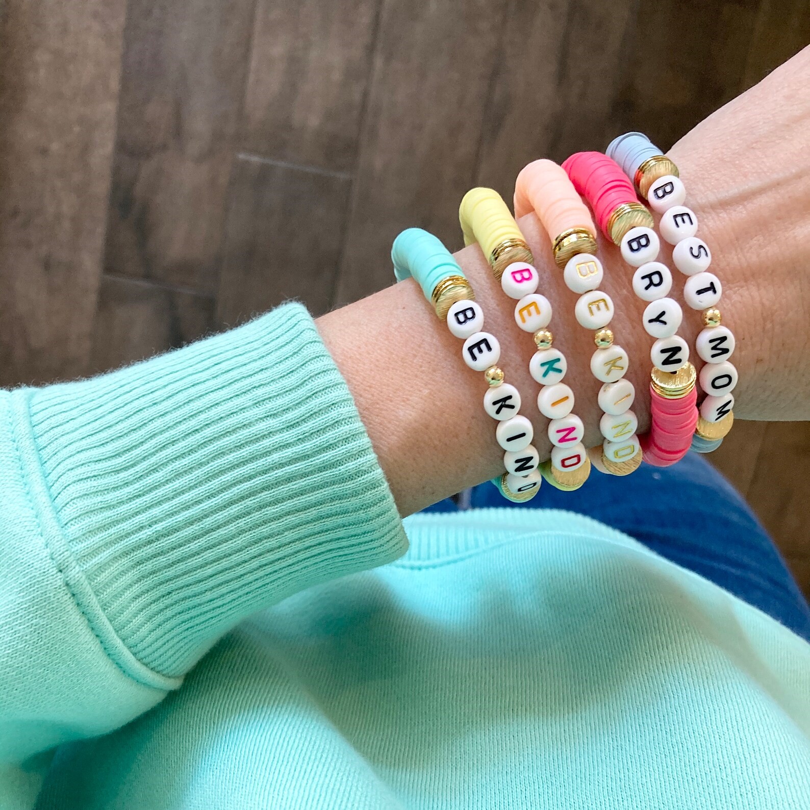 Personalized Colorful Bead Bracelet For Kids & Adult | CWBeach06