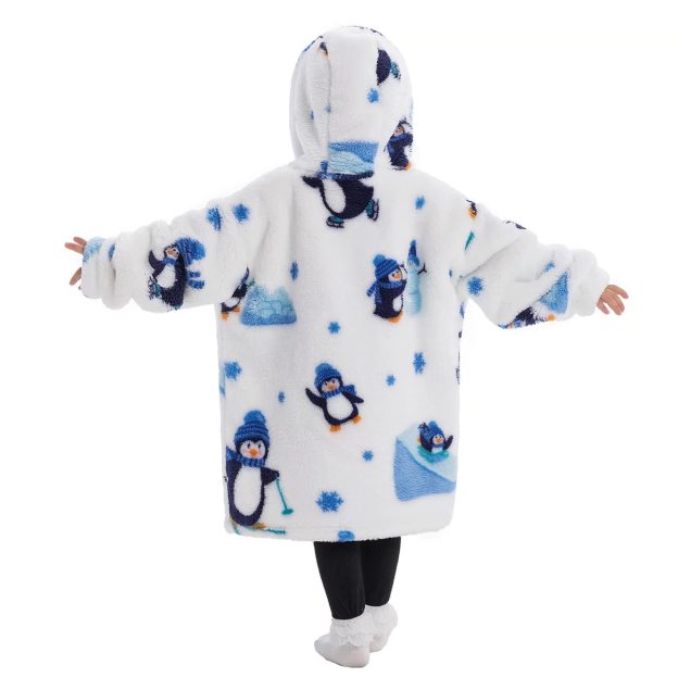 Personalized Embroidery Wearable Blanket Hoodie with Pockets for Toddler | BHKid01