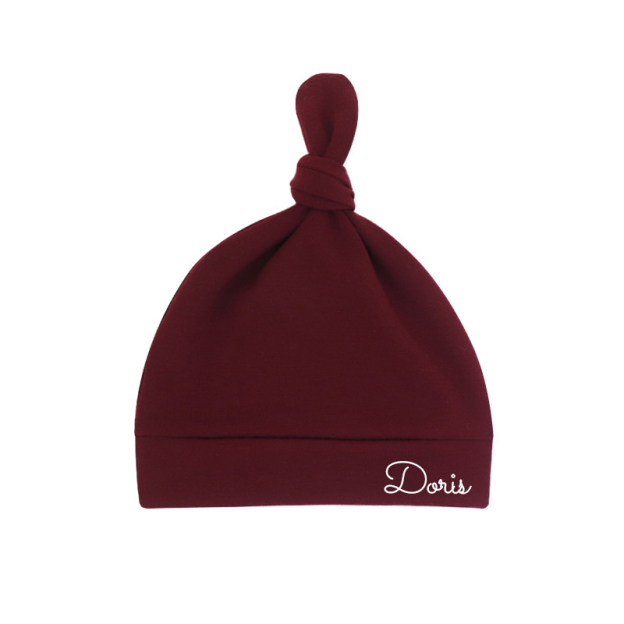 Personalized Newborn Baby Knot Hat Set | CWBaby14