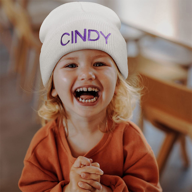 Personalized Embroidery Beanie Hat with Monogram for Comfort & Unique | HSKid15