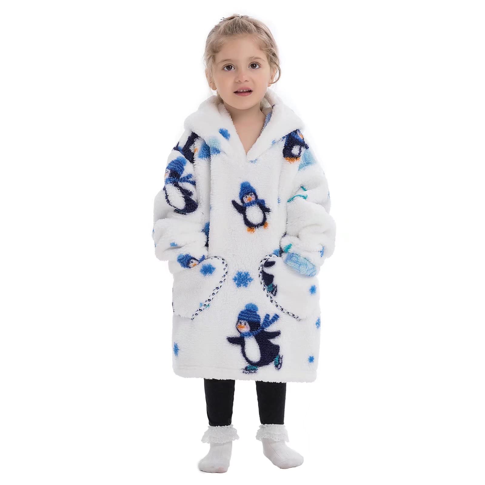 Personalized Embroidery Wearable Blanket Hoodie with Pockets for Toddler | BHKid01