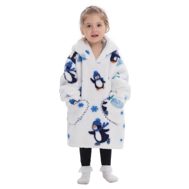 Personalized Embroidery Wearable Blanket Hoodie with Pockets for Toddler | BHKid01