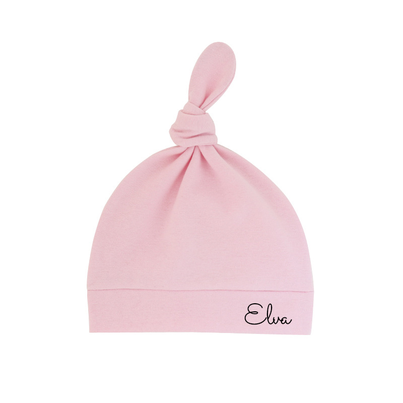 Personalized Newborn Baby Knot Hat Set | CWBaby14