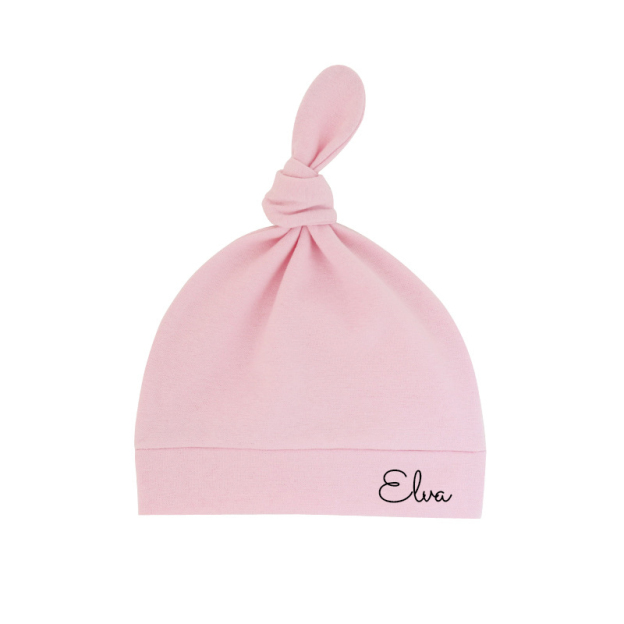 Personalized Newborn Baby Knot Hat Set | CWBaby14