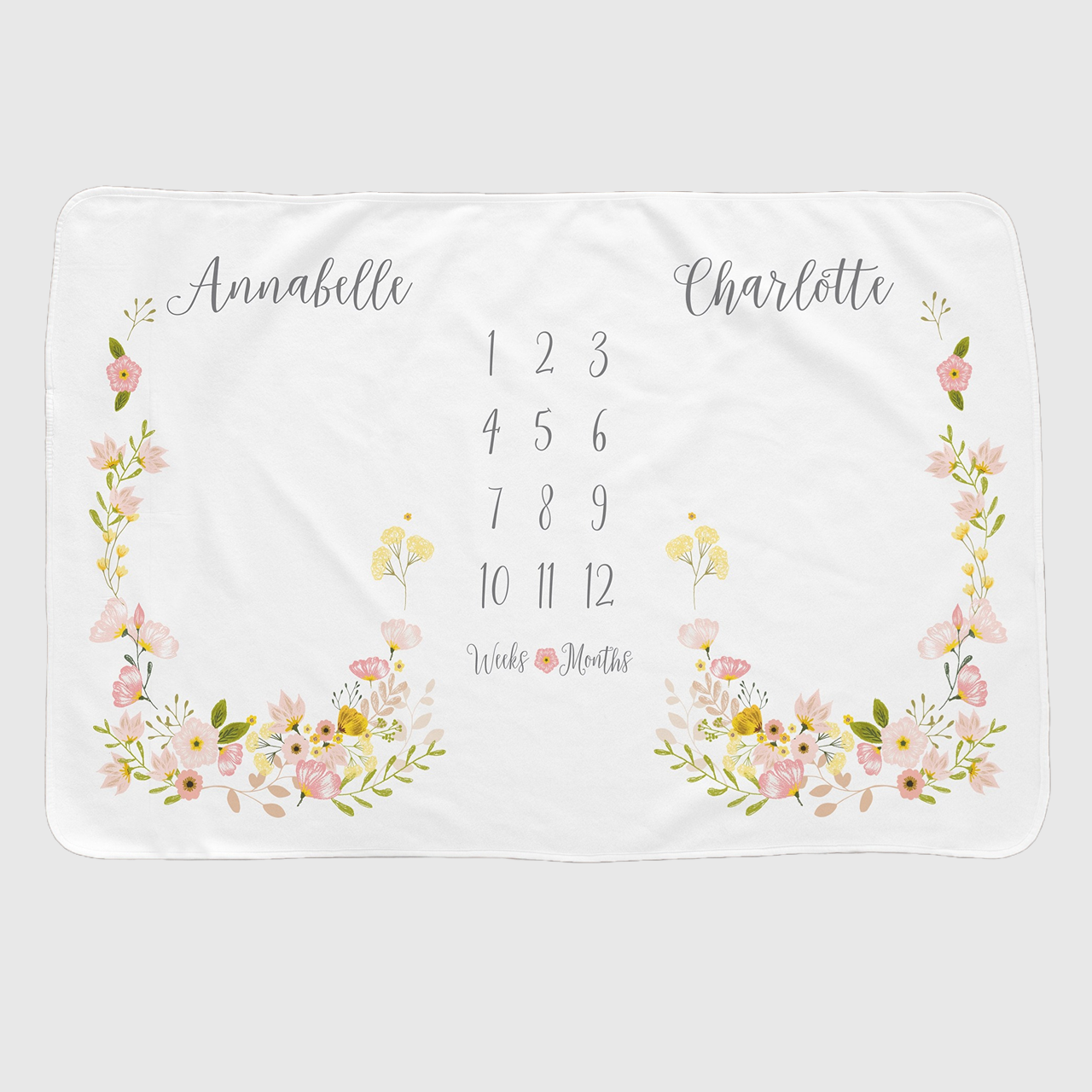 Personalized Baby Milestone Blanket for Comfort & Unique | BKMS010