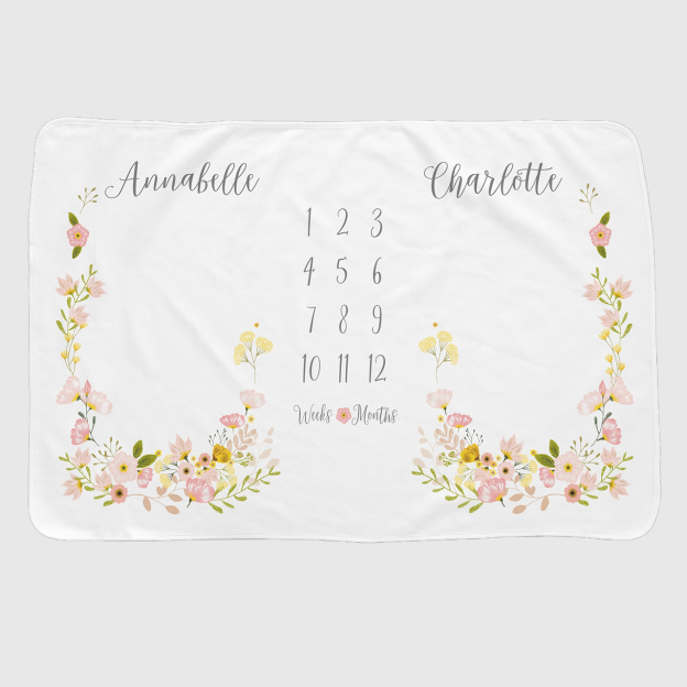 Personalized Baby Milestone Blanket for Comfort & Unique | BKMS010