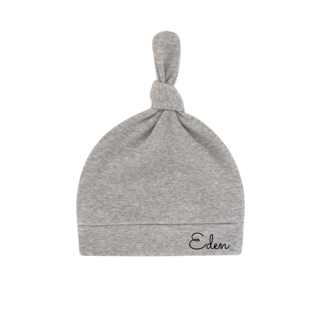 Personalized Newborn Baby Knot Hat Set | CWBaby14