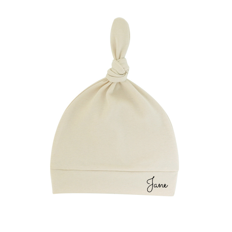 Personalized Newborn Baby Knot Hat Set | CWBaby14