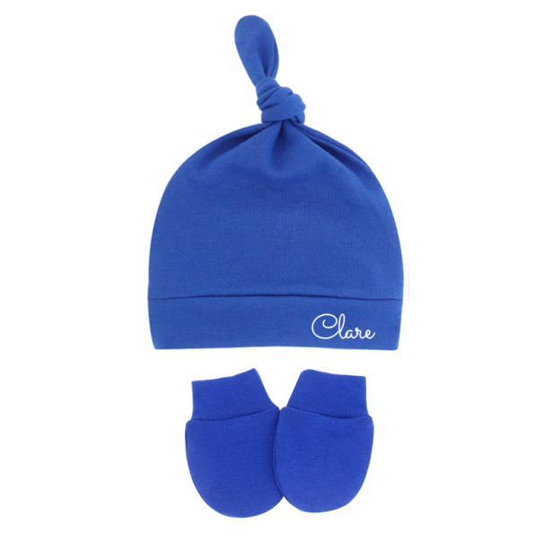 Personalized Newborn Baby Knot Hat Set | CWBaby14