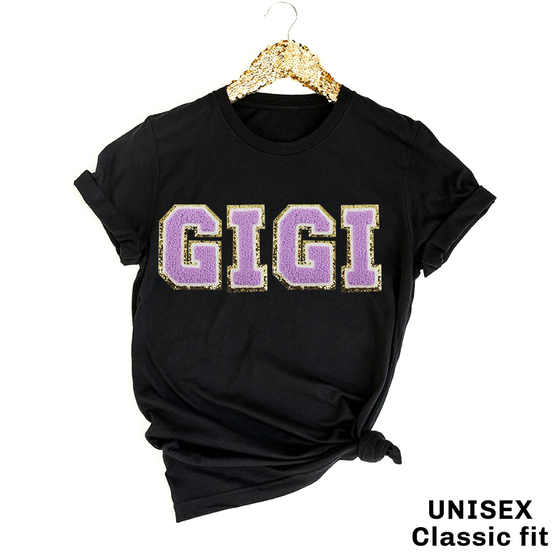 Personalized Varsity Letter Patch MAMA Nickname T-Shirts | CWCloth02