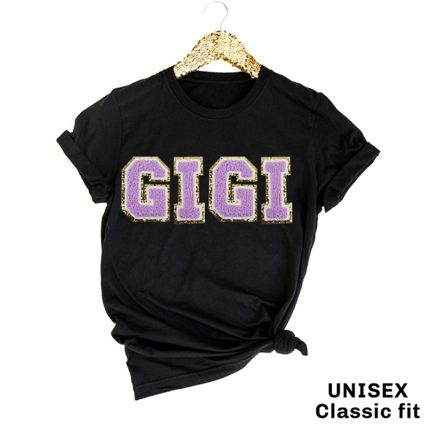 Personalized Varsity Letter Patch MAMA Nickname T-Shirts | CWCloth02