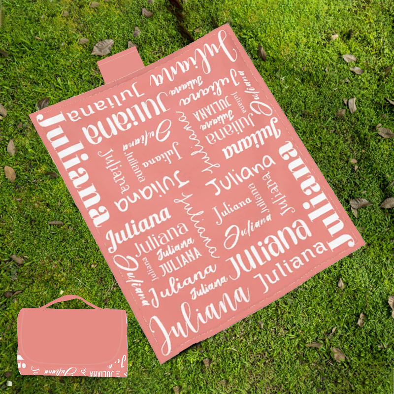 Personalized Waterproof Kid Name Picnic Blanket with Tote | KidPic01
