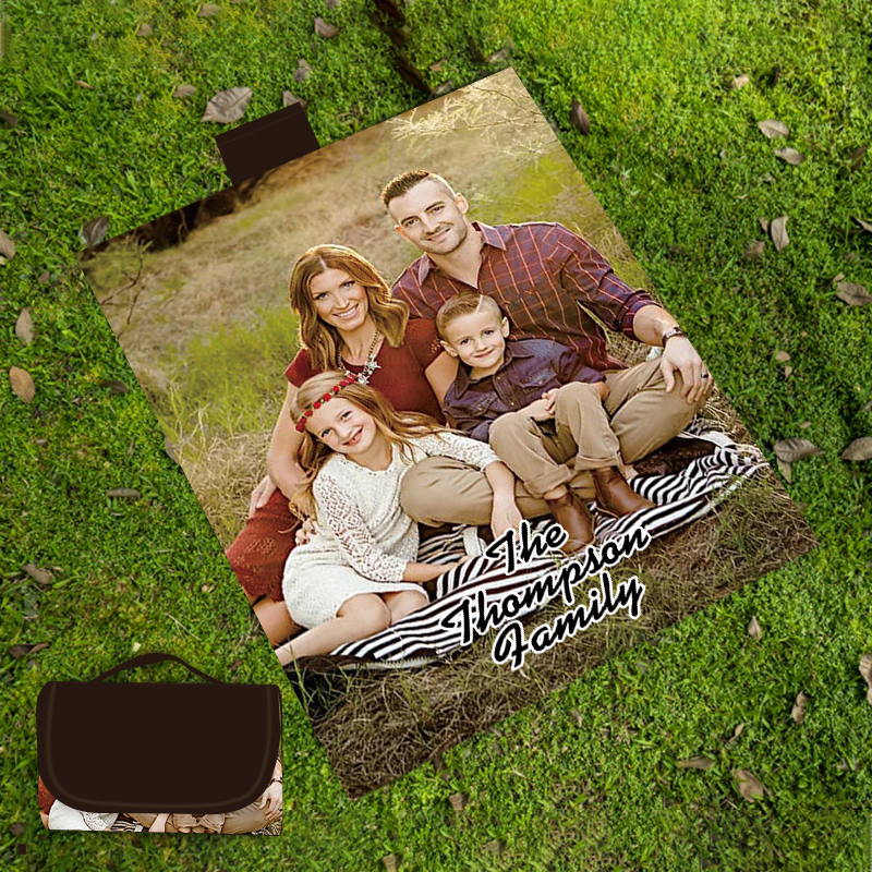 Personalized Waterproof Photo Picnic Blanket with Tote | PhoPic01