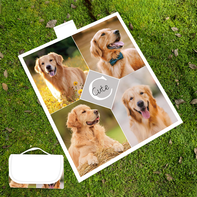 Personalized Waterproof Photo Picnic Blanket with Tote | PhoPic04