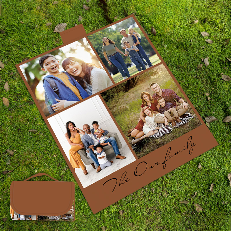 Personalized Waterproof Photo Picnic Blanket with Tote | PhoPic05