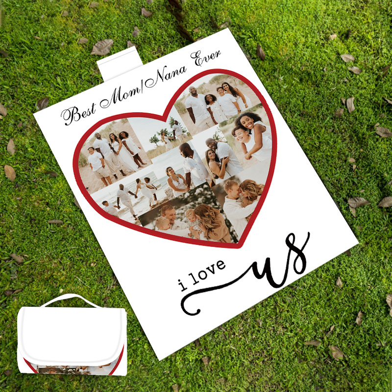 Personalized Waterproof Photo Picnic Blanket with Tote | PhoPic11