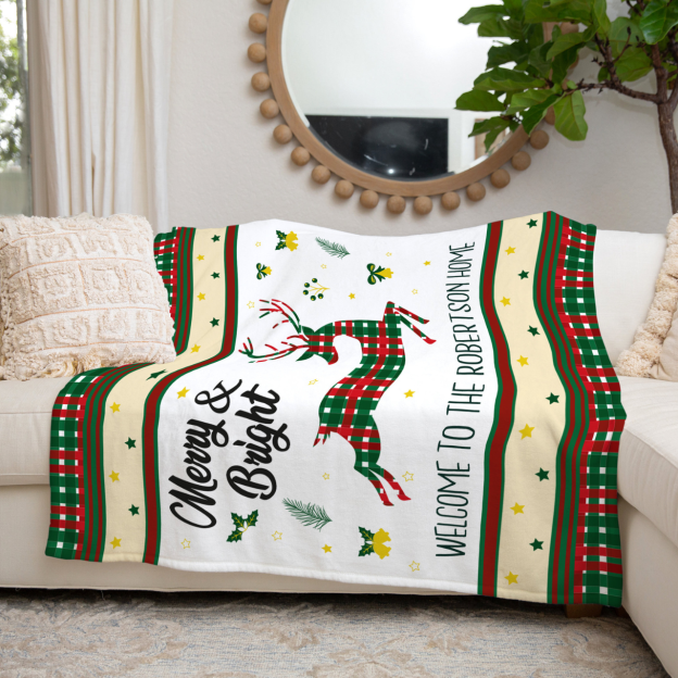 Personalized Merry Christmas Blanket for Comfort & Unique | BKMC05
