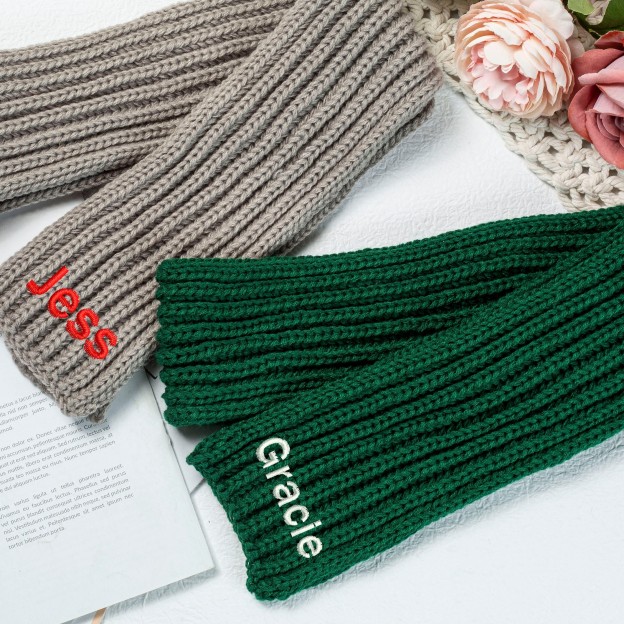 Personalized Embroidery Kid Color Scarf for Comfort & Unique | HSKid06