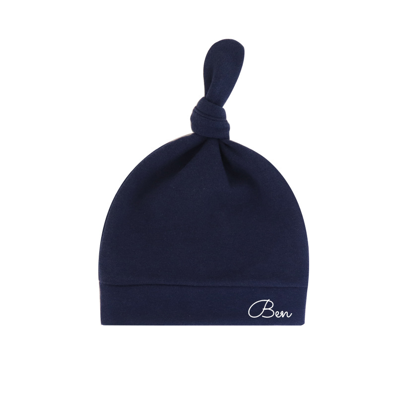 Personalized Newborn Baby Knot Hat Set | CWBaby14