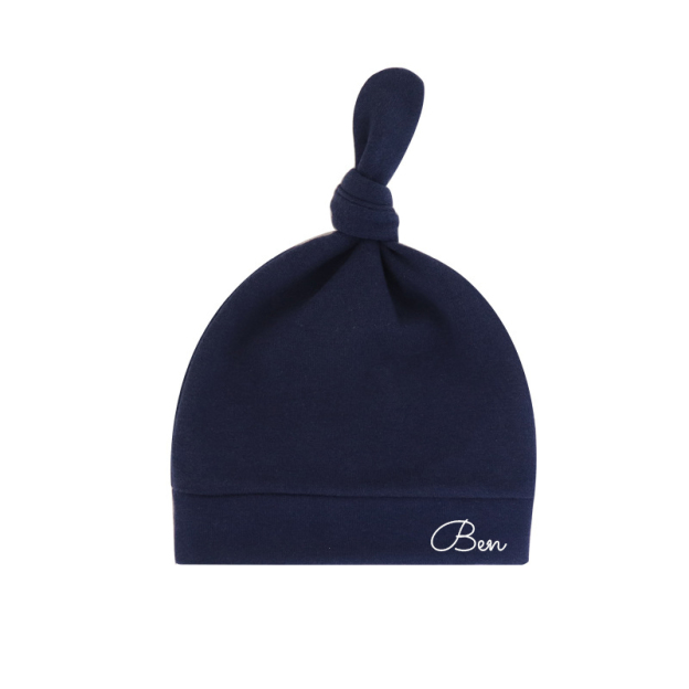 Personalized Newborn Baby Knot Hat Set | CWBaby14