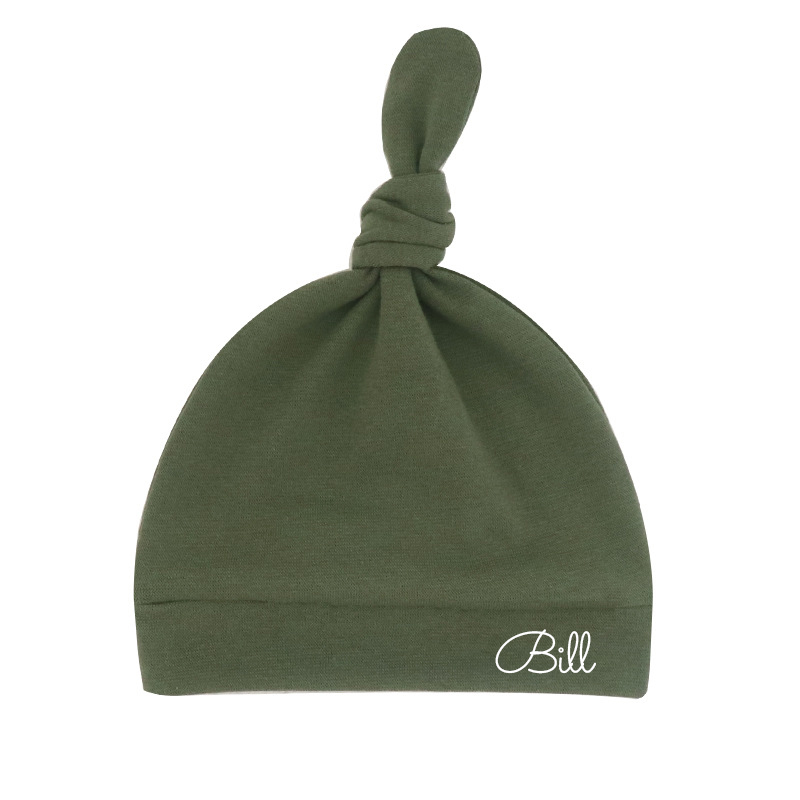Personalized Newborn Baby Knot Hat Set | CWBaby14