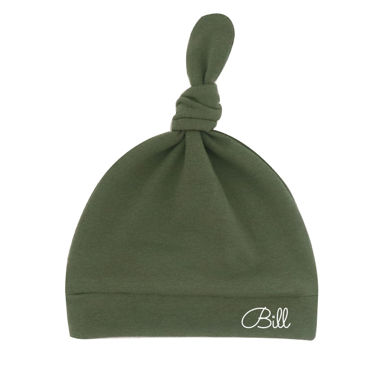 Personalized Newborn Baby Knot Hat Set | CWBaby14