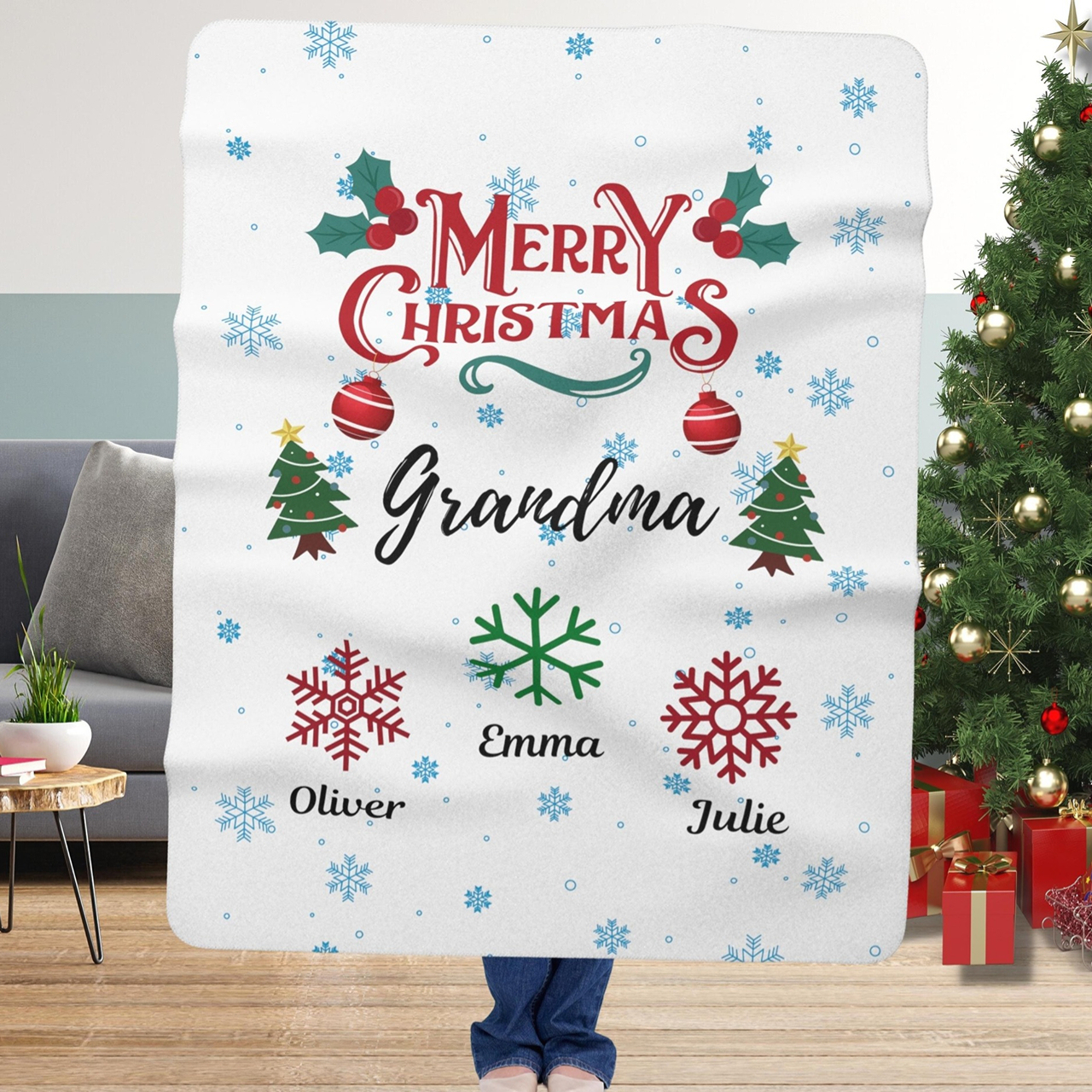 Personalized Merry Christmas Blanket for Comfort & Unique | BKMC10