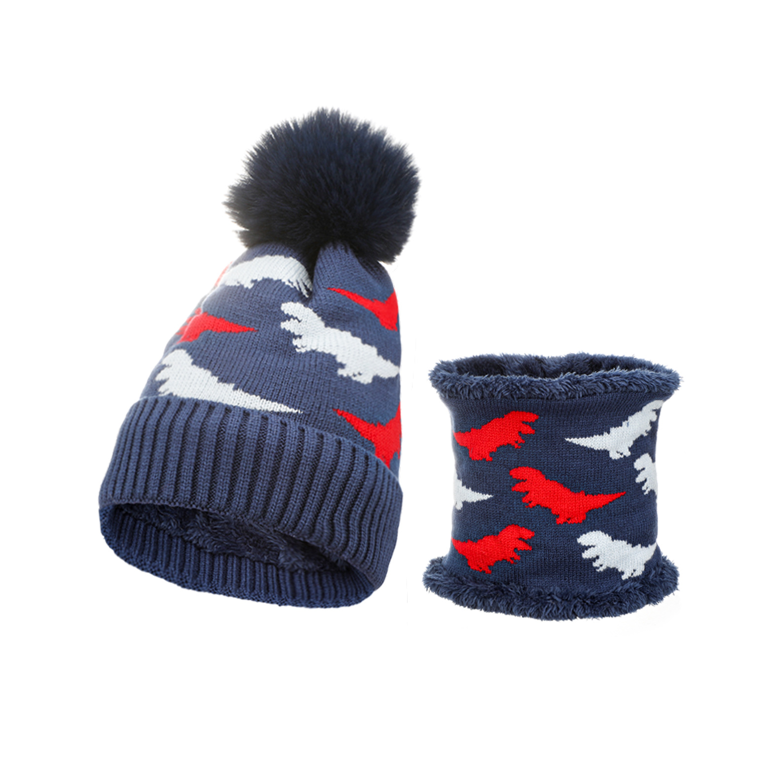 Personalized Embroidery Kid Dinosaur Hat and Scarf for Comfort & Unique | HSKid12