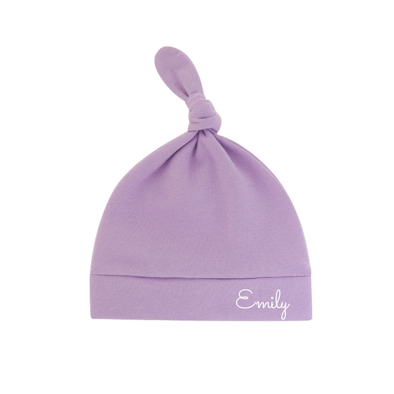 Personalized Newborn Baby Knot Hat Set | CWBaby14