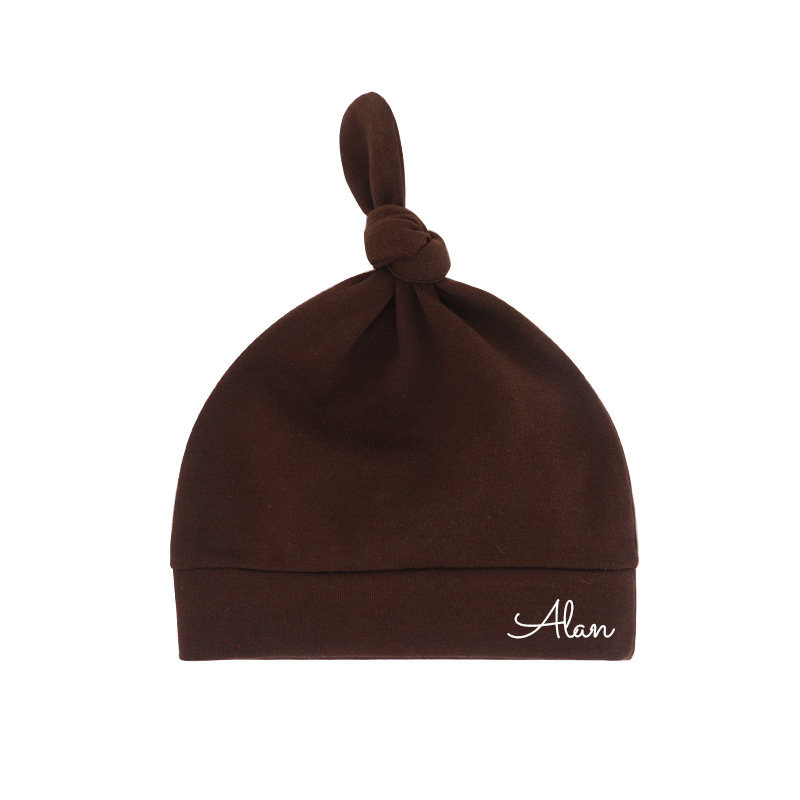 Personalized Newborn Baby Knot Hat Set | CWBaby14