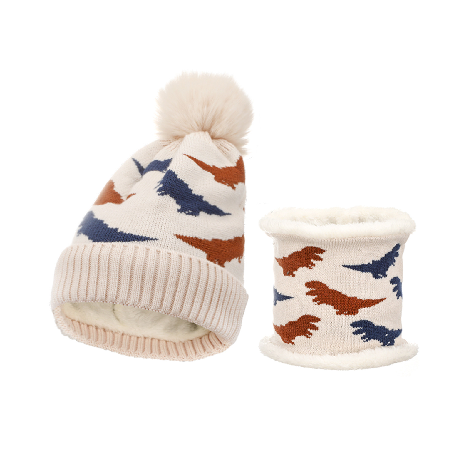 Personalized Embroidery Kid Dinosaur Hat and Scarf for Comfort & Unique | HSKid12