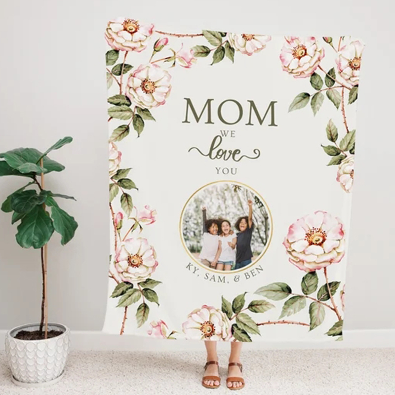 Personalized Love Mom Blanket for Comfort & Unique | CWMom04