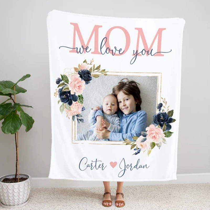 Personalized Love Mom Blanket for Comfort & Unique | CWMom06