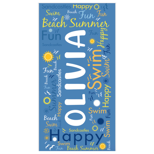 Personalized Lovely Kid Towel for Summer & Beach | CWTowel35